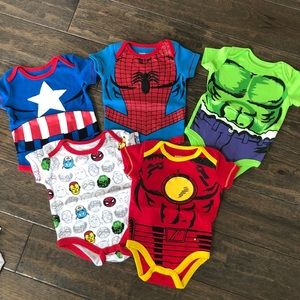 Marvel Superhero Bodysuits - 0/3 Months